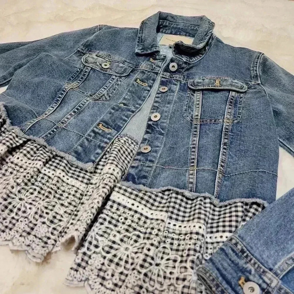 Anthropologie Pilcro and the Letterpress Denim Jacket With Peplum Sz S - Picture 4 of 8
